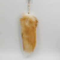 Pendentif en fourrure de renard véritable, doux, extra-large, en forme de queue de renard, fait main, pour sac, porte-clés, ornement