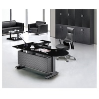 Mobilier de bureau design moderne en forme de L Table de bureau en verre Executive Boss à vendre
