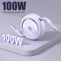 Venta caliente 100W Carga rápida Retráctil 1,2 M Nylon Cable USB para teléfonos móviles Compatible IOS A3 PVC OEM para iPhone