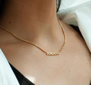Collana con nome personalizzata di tendenza, catena a maglia curba, piccolo ciondolo con iniziale, collana con lettera personalizzata in acciaio inossidabile con cuore e stella - Product Image 3