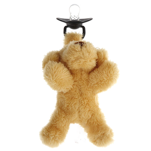 Sûr bébé apaiser les gencives mamelon en peluche mignon jaune porte-chiot avec sucette en Silicone de qualité médicale doux câlin peluche jouet sucette - Product Image 4