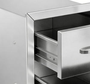 Nouvelle île de cuisine extérieure avec barbecue, deux tiroirs de rangement en acier inoxydable pour ustensiles de cuisine - Product Image 4