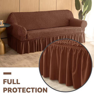 イージーフィットユニバーサルソファスリップカバー<span class=keywords><strong>3</strong></span>シーターストレッチスパンデックス弾性シアサッカーバブルソファカバースカート付き - Product Image 3