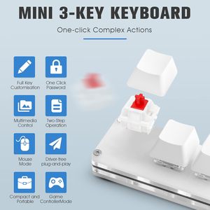 Ecarke USB Mini 3-Key OSU Keypad Hotswap One Handed Mechanical Gaming <strong>Keyboard</strong> Cherry Switch RGB Backlit Ultra Thin MacBook New - Product Image 2