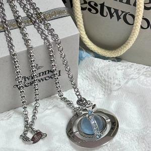 Collar con Colgante de Bola de Cristal y OVNI, Estilo Punk, Mariposa Vivienne, Chapado en Platino, Cadena de Eslabones, Marca <span class=keywords><strong>MoLin</strong></span> - Product Image 4