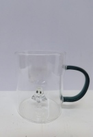Tasse de best-seller de conception de Noël avec le fantôme à l'intérieur du haut verre de Borosilicate