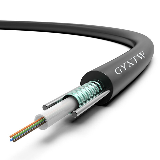 Free samples GYXTW factory supply 6/12/24 cores single mode 50/125 fiber optical cable price list for outdoor
