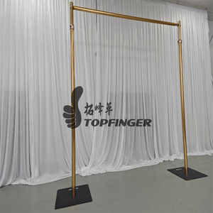 Topfinger 2025 Cheap Price Customized Color & Logo Golden <b>Pipe</b> and Drape Wedding Adjustable Stage Aluminum Backdrop <b>Stand</b> - Product Image 1