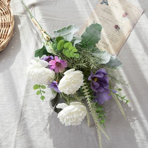 Bouquet de fleurs artificielles Yana Lulian en tissu tissé plastique pour décoration de mariage et de maison CF01241 - Product Image 2