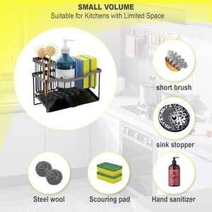 Organizador de Fregadero con Soporte para Esponja y Cepillo, Bandeja de Drenaje Automático de Acero Inoxidable, Organizador de Fregadero Resistente a la Oxidación - Product Image 2