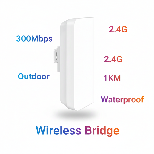 300Mbps 2.4G 1KM Outdoor CPE Access Point to Point Wireless Bridge with QoS Long Distance Transmission Waterproof PTMP