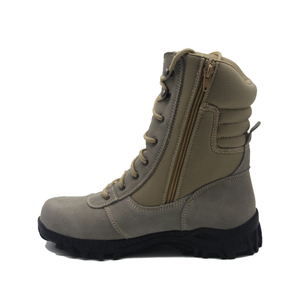 Bottes de désert en daim noir et gris en cuir de vachette DFS9 de haute qualité, personnalisées OEM, à lacets, montantes, anti-perforation et résistantes à l'huile - Product Image 3