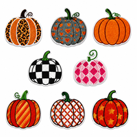 Patchs brodés tendance faits main à thermocoller, motif citrouille d'Halloween, pour enfants, petits badges en tissu denim pour chapeaux, sacs, sweats à capuche, type PVC