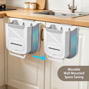 Cubo de Basura Plegable de Pared Multifuncional para el Hogar, Material de Alta Calidad, Cubo de Basura Colgante Plegable para Cocina, Caja de Color - Product Image 5