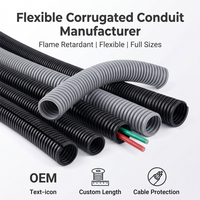 Conduit ondulé flexible en PE/PP/PA 5,5 mm 10 mm 16 mm 20 mm 26 mm 36 mm 40 mm résistant à l'abrasion pour la protection des câbles électriques ODM