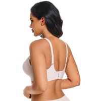 Soutien-gorge sans fil grande taille pour adulte, sans couture, à couvrance totale, avec fermeture arrière traditionnelle à quatre rangées de boucles, en 55 % élasthanne et 45 % polyamide