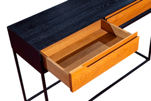 Mesa de consola de diseño moderno, madera de roble blanco, patas de Metal, entrada, apartamento, sala de estar, Hotel, dormitorio, almacenamiento, estable duradero - Product Image 2