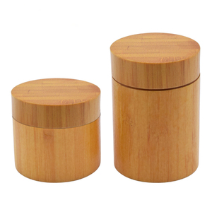Conteneurs cosmétiques, étiquette privée, pot en verre de bambou biologique avec couvercle, bouteille, emballage <span class=keywords><strong>cosmétique</strong></span>, LOGO résistant aux enfants, 100% - Product Image 1