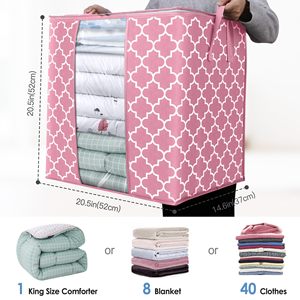 Custom 3 Pack Closet Organizers and Storage Containers, Clothes Storage <b>Bins</b>, Storage Bags with <b>Large</b> Clear Window & Handles - Product Image 2