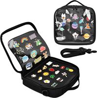 En gros, Livre de présentation de badges émaillés en PVC transparent 6 pages, sac de collection pour badges de revers et porte-broches avec bandoulière
