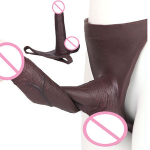 Nuevo SXXY, Tanga <span class=keywords><strong>grande</strong></span> de silicona, consolador hueco, Color negro, bragas de manga de pene, extensor de pene, juguete sexual para adultos para hombres - Product Image 1