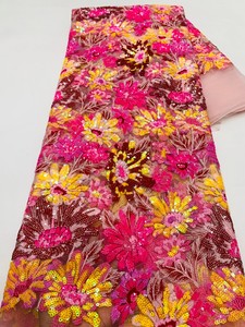 Đôi <span class=keywords><strong>Sequins</strong></span> Đa Màu Sắc 2025 Hot Bán <span class=keywords><strong>Rose</strong></span> Vàng Ren Vải Trực Tuyến Bridal Pháp Ren Cho Bên Váy - Product Image 4