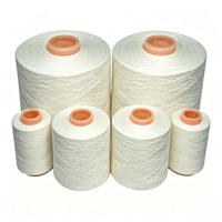 Benang Polyester Staple Greige Putih Mentah MOQ Rendah, Sampel Gratis untuk Produsen Benang