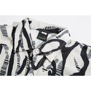 Camisa de Verano para Hombre, Tejida, Holgada, Delgada, Estampado Digital Hawaiano, Transpirable, Cuello Abotonado, Manga Corta, Casual, para Vacaciones en la Playa, para Parejas, OEM - Product Image 3