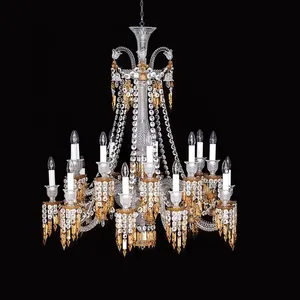 French High-Quality Lights For Home Hotel Villa Room Decoration Luxury Living Room Lead Containing Bend Pipe Crystal Chandelier
