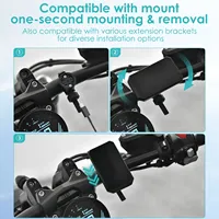 Écran intelligent portable pour moto de 3,6 pouces, IP66, sans fil, Apple CarPlay, Android Auto, batterie 3000 mAh, commande vocale