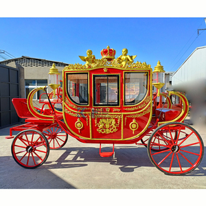 Carrosse royale de Noël rouge personnalisable Calèche de mariage Calèche royale de princesse - Product Image 3