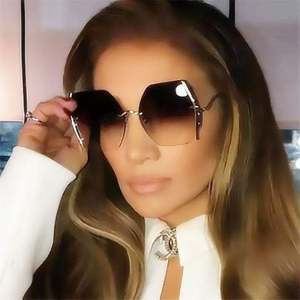 Gafas de Sol Personalizadas con Logotipo, Montura Metálica Grande, Sin Marco, Modernas y a la Moda para Mujer - Product Image 1