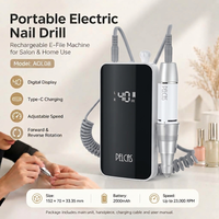 Lime à ongles électrique sans fil 13W rechargeable avec écran LED pour ongles en acrylique et gel, usage domestique