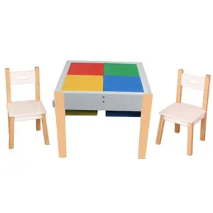 Veelzijdige Kinderen Meubels Stevige Constructie Houten Tafel En Stoel Voor Groothandel Nieuwe Collectie Kids Studie Tafel Met Seat