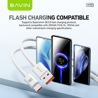 Cargador Rápido BAVIN CB359 de 120w Tipo C USB C con Cable de Datos USB para Teléfono Xiaomi