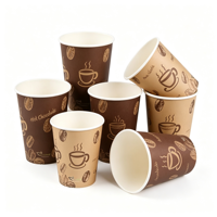 Gobelets à café en papier vert personnalisés avec manchons imprimés, gobelets écologiques résistants à la chaleur pour café, pique-nique, à emporter
