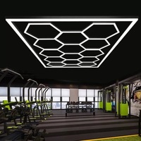 Luz de techo personalizada, iluminación hexagonal, DISEÑO DE COLMENA, lámpara de nido de abeja, barbería, luces Led DE TRABAJO