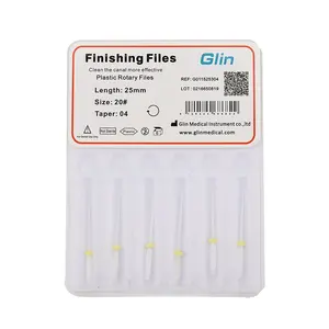 Glin Endodontic 파일 04 테이퍼 플라스틱 마무리 파일 21mm 25mm 작업 저속 핸드 피스