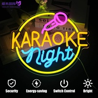 Insegna LED Neon KARAOKE Night, Luce Decorativa da Parete per Negozi, Bar, Club Musicali e Sale Giochi, Illuminazione d'Ambiente per Interni e Decorazione Domestica