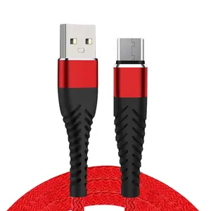 Cabo micro usb tipo c 2.4a de 1m/2m/3m, fio para carregamento rápido e dados, para iphone, huawei, xiaomi