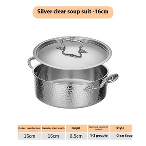 หม้อซุปสแตนเลส <span class=keywords><strong>304</strong></span> ลายค้อน 3 ชั้น สำหรับทำซุปเป็ดแมนดาริน ใช้ได้ทั้งในบ้านและร้านอาหาร - Product Image 6