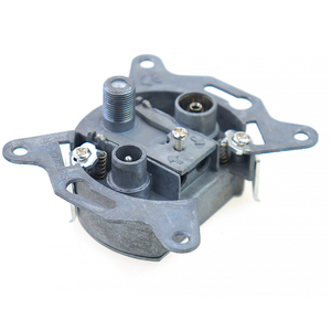 Highfly Chuyên Nghiệp Kẽm Đúc Antenna Cable Đôi 2 IEC Kết Nối TV FM SAT <span class=keywords><strong>Catv</strong></span> Tường Ổ Cắm - Product Image 3