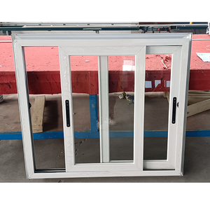 Fenêtre coulissante en PVC en verre trempé, sans grilles, avec moustiquaire, Design graphique en plastique de 4mm, Horizontal <span class=keywords><strong>moderne</strong></span> en acier inoxydable - Product Image 1