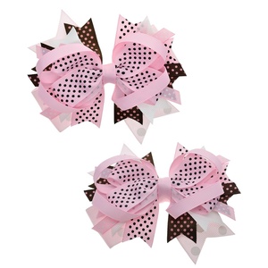 Moños para el Cabello con <span class=keywords><strong>Cinta</strong></span> Grosgrain Grande <span class=keywords><strong>de</strong></span> 4.5 Pulgadas con Diseño <span class=keywords><strong>de</strong></span> Lunares Apilados y Pinzas <span class=keywords><strong>de</strong></span> Cocodrilo para Niñas - Product Image 4