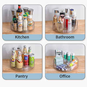 <span class=keywords><strong>Plateau</strong></span> tournant classique en plastique transparent moulé par injection pour épices, organisateur de comptoir de cuisine - Product Image 4