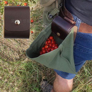 Canvas Jungle Craft Bag, Fruit Bag, Outdoor Pickup Bag, Drawstring Bag, Adventurer EDC Tool Bag - Product Image 1
