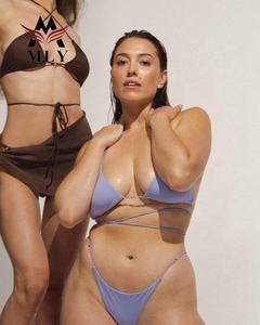 MLYニューデザインプライベートラベルカスタムロゴカラービキニエコフレンドリーファブリックセクシー水着女性水着2023 - Product Image 1