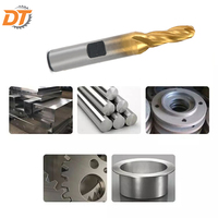 Fraise à queue HSS DT 1/4" à 4 cannelures, revêtement titane, 9,5 mm, pour CNC, tige droite, pour bois et aluminium