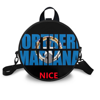 Sac à bandoulière rond en PU imprimé Saipan Vivid Splash personnalisé pour femme, idéal pour les sorties quotidiennes, les voyages et les cadeaux de festival