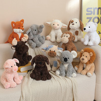 Peluche d'animal assis en polyester doux et coton PP, poupée réconfortante rembourrée, 11-30 cm, cadeau